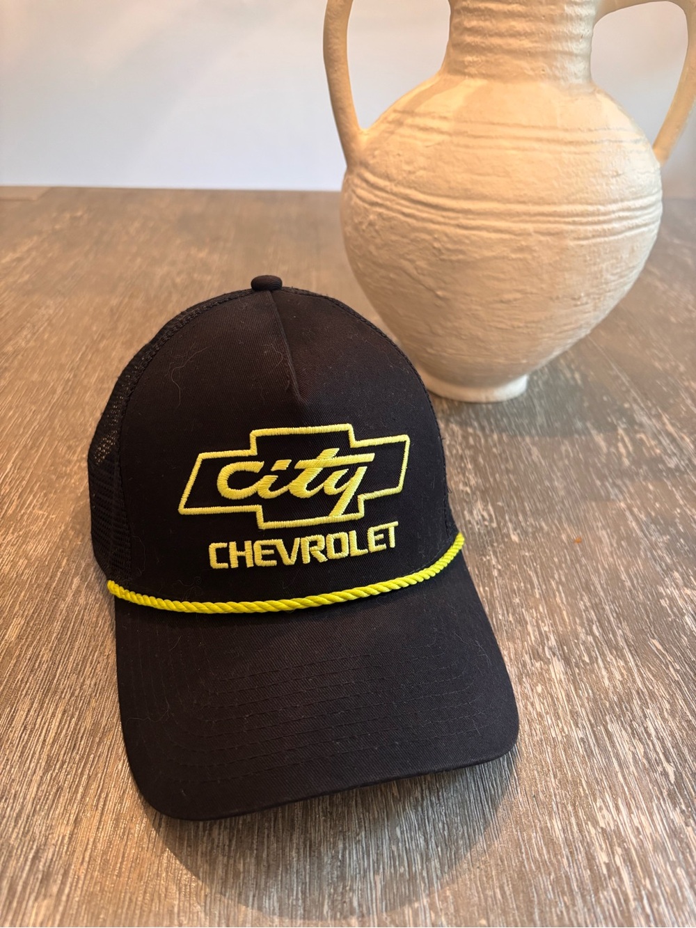 Chevrolet Black & Yellow Logo Trucker Hat